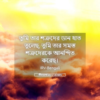 Picture 05 - গীতমালা 89:42 BENIRV - তুমি তার শত্রুদের - Bible Verse Picture