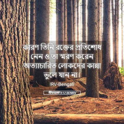 Picture 05 - গীতমালা 9:12 BENIRV - কারণ তিনি রক্তের - Bible Verse Picture