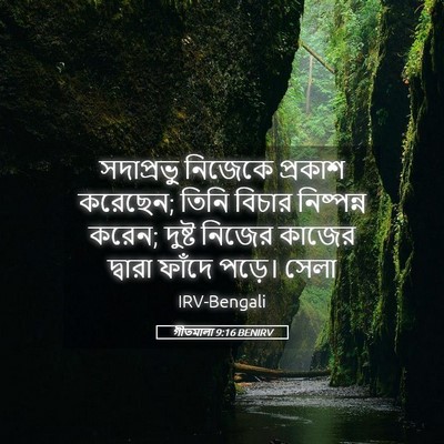 Picture 05 - গীতমালা 9:16 BENIRV - সদাপ্রভুু নিজেকে - Bible Verse Picture