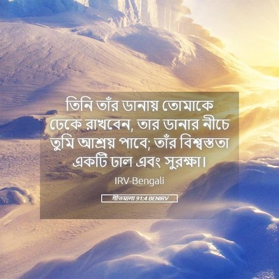 Picture 05 - গীতমালা 91:4 BENIRV - তিনি তাঁর ডানায় - Bible Verse Picture