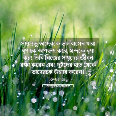 Picture 05 - গীতমালা 97:10 BENIRV - সদাপ্রভু তাদেরকে - Bible Verse Picture