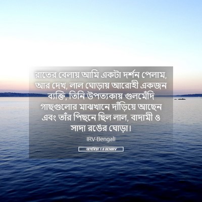 Picture 05 - জখৰিয়া 1:8 BENIRV - রাতের বেলায় আমি - Bible Verse Picture