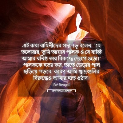 Picture 05 - জখৰিয়া 13:7 BENIRV - এই কথা বাহিনীদের - Bible Verse Picture