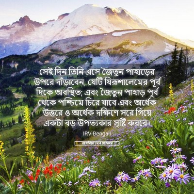 Picture 05 - জখৰিয়া 14:4 BENIRV - সেই দিন তিনি এসে - Bible Verse Picture