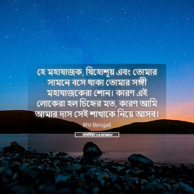 Picture 05 - জখৰিয়া 3:8 BENIRV - হে মহাযাজক, - Bible Verse Picture