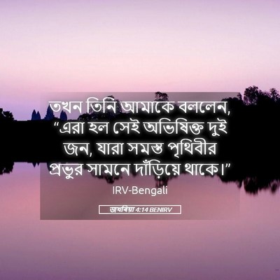 Picture 05 - জখৰিয়া 4:14 BENIRV - তখন তিনি আমাকে - Bible Verse Picture