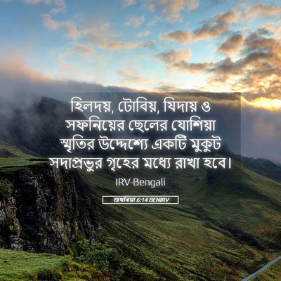 Picture 05 - জখৰিয়া 6:14 BENIRV - হিলদয়, টোবিয়, - Bible Verse Picture