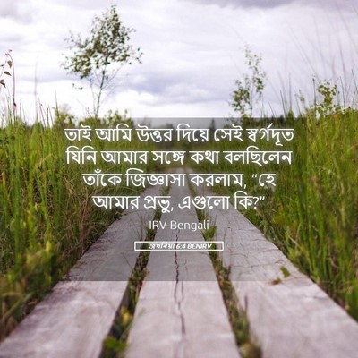Picture 05 - জখৰিয়া 6:4 BENIRV - তাই আমি উত্তর - Bible Verse Picture