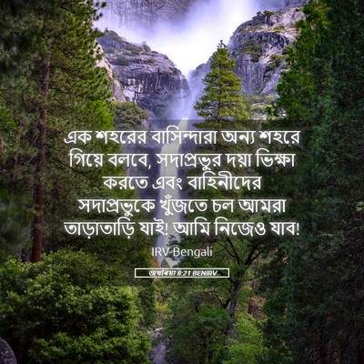 Picture 05 - জখৰিয়া 8:21 BENIRV - এক শহরের - Bible Verse Picture