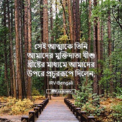 Picture 05 - তীত 3:6 BENIRV - সেই আত্মাকে তিনি - Bible Verse Picture
