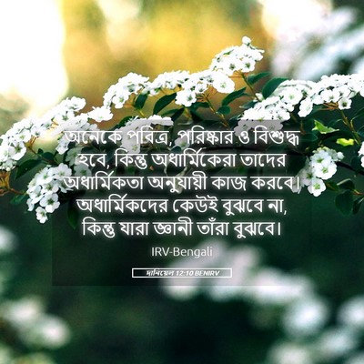 Picture 05 - দানিয়েল 12:10 BENIRV - অনেকে পবিত্র, - Bible Verse Picture
