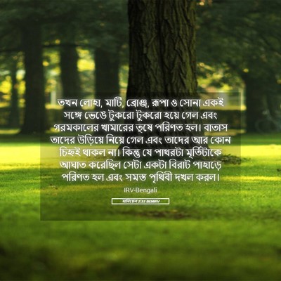 Picture 05 - দানিয়েল 2:35 BENIRV - তখন লোহা, মাটি, - Bible Verse Picture