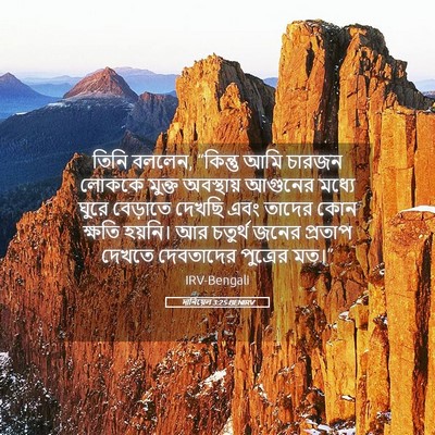 Picture 05 - দানিয়েল 3:25 BENIRV - তিনি বললেন, - Bible Verse Picture