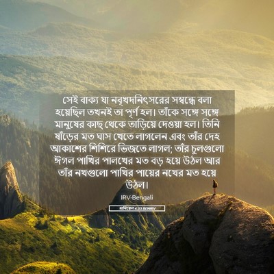 Picture 05 - দানিয়েল 4:33 BENIRV - সেই বাক্য যা - Bible Verse Picture