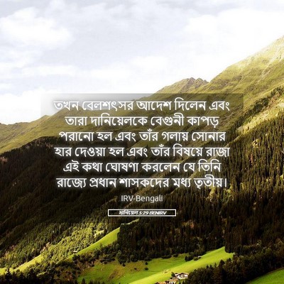 Picture 05 - দানিয়েল 5:29 BENIRV - তখন বেলশৎসর আদেশ - Bible Verse Picture