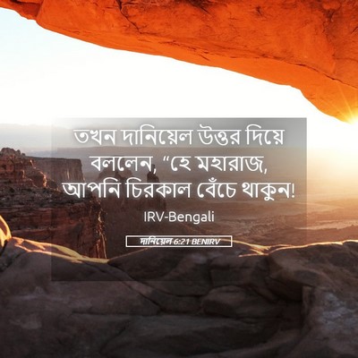 Picture 05 - দানিয়েল 6:21 BENIRV - তখন দানিয়েল - Bible Verse Picture