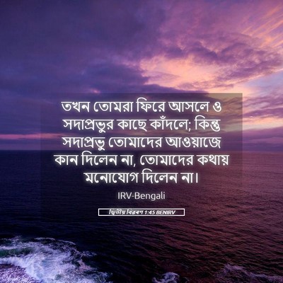 Picture 05 - দ্বিতীয় বিৱৰণ 1:45 BENIRV - তখন তোমরা ফিরে - Bible Verse Picture