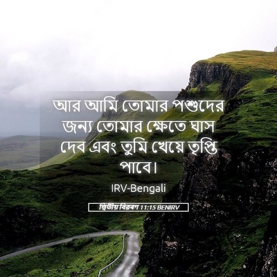 Picture 05 - দ্বিতীয় বিৱৰণ 11:15 BENIRV - আর আমি তোমার - Bible Verse Picture