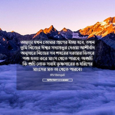 Picture 05 - দ্বিতীয় বিৱৰণ 12:15 BENIRV - তাছাড়া যখন তোমার - Bible Verse Picture