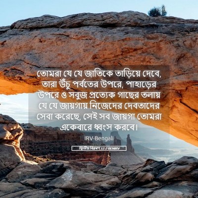 Picture 05 - দ্বিতীয় বিৱৰণ 12:2 BENIRV - তোমরা যে যে জাতিকে - Bible Verse Picture