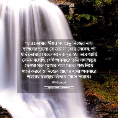 Picture 05 - দ্বিতীয় বিৱৰণ 12:21 BENIRV - আর তোমার ঈশ্বর - Bible Verse Picture