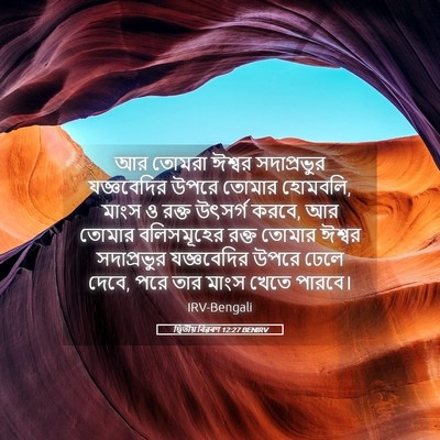 Picture 05 - দ্বিতীয় বিৱৰণ 12:27 BENIRV - আর তোমরা ঈশ্বর - Bible Verse Picture