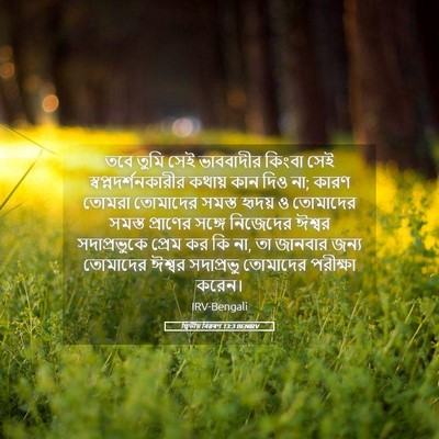 Picture 05 - দ্বিতীয় বিৱৰণ 13:3 BENIRV - তবে তুমি সেই - Bible Verse Picture