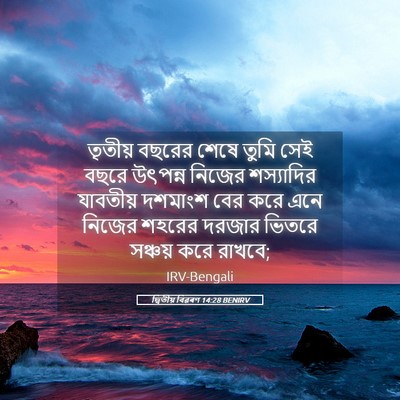 Picture 05 - দ্বিতীয় বিৱৰণ 14:28 BENIRV - তৃতীয় বছরের শেষে - Bible Verse Picture