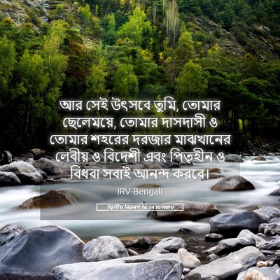 Picture 05 - দ্বিতীয় বিৱৰণ 16:14 BENIRV - আর সেই উৎসবে তুমি, - Bible Verse Picture