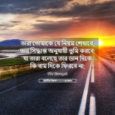 Picture 05 - দ্বিতীয় বিৱৰণ 17:11 BENIRV - তারা তোমাকে যে - Bible Verse Picture