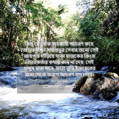 Picture 05 - দ্বিতীয় বিৱৰণ 17:12 BENIRV - কিন্তু যে লোক - Bible Verse Picture