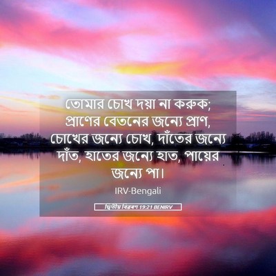 Picture 05 - দ্বিতীয় বিৱৰণ 19:21 BENIRV - তোমার চোখ দয়া না - Bible Verse Picture