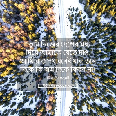 Picture 05 - দ্বিতীয় বিৱৰণ 2:27 BENIRV - “তুমি নিজের দেশের - Bible Verse Picture