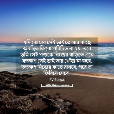Picture 05 - দ্বিতীয় বিৱৰণ 22:2 BENIRV - যদি তোমার সেই ভাই - Bible Verse Picture
