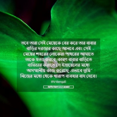 Picture 05 - দ্বিতীয় বিৱৰণ 22:21 BENIRV - তবে তারা সেই - Bible Verse Picture