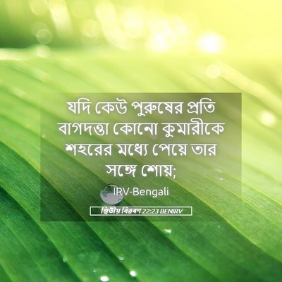 Picture 05 - দ্বিতীয় বিৱৰণ 22:23 BENIRV - যদি কেউ পুরুষের - Bible Verse Picture