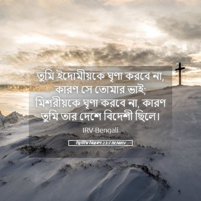 Picture 05 - দ্বিতীয় বিৱৰণ 23:7 BENIRV - তুমি ইদোমীয়কে - Bible Verse Picture