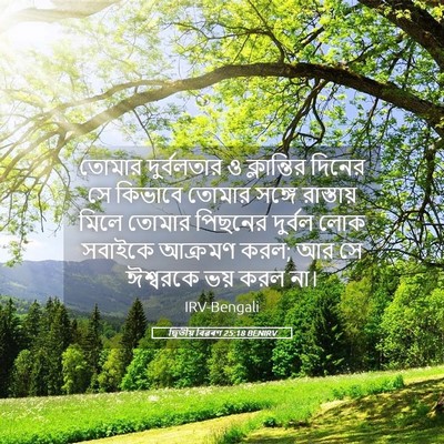 Picture 05 - দ্বিতীয় বিৱৰণ 25:18 BENIRV - তোমার দুর্বলতার ও - Bible Verse Picture