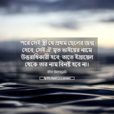 Picture 05 - দ্বিতীয় বিৱৰণ 25:6 BENIRV - পরে সেই স্ত্রী যে - Bible Verse Picture