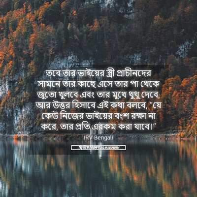 Picture 05 - দ্বিতীয় বিৱৰণ 25:9 BENIRV - তবে তার ভাইয়ের - Bible Verse Picture