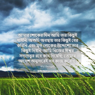 Picture 05 - দ্বিতীয় বিৱৰণ 26:14 BENIRV - আমার শোকের দিন আমি - Bible Verse Picture