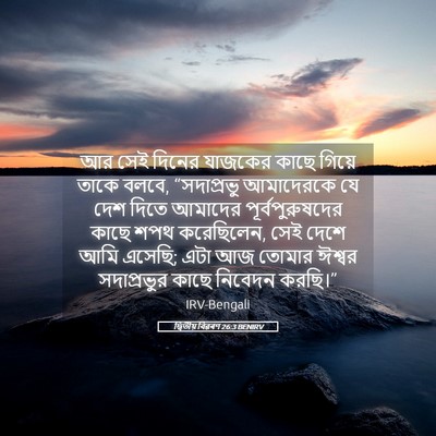 Picture 05 - দ্বিতীয় বিৱৰণ 26:3 BENIRV - আর সেই দিনের - Bible Verse Picture