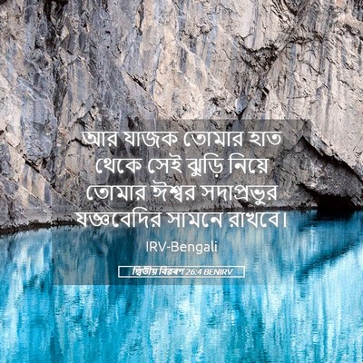 Picture 05 - দ্বিতীয় বিৱৰণ 26:4 BENIRV - আর যাজক তোমার হাত - Bible Verse Picture