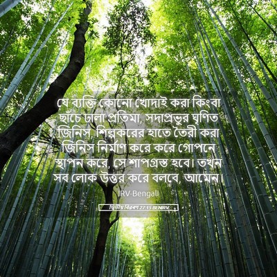 Picture 05 - দ্বিতীয় বিৱৰণ 27:15 BENIRV - যে ব্যক্তি কোনো - Bible Verse Picture