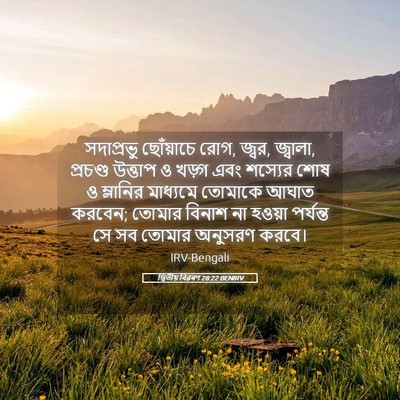 Picture 05 - দ্বিতীয় বিৱৰণ 28:22 BENIRV - সদাপ্রভু ছোঁয়াচে - Bible Verse Picture