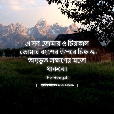 Picture 05 - দ্বিতীয় বিৱৰণ 28:46 BENIRV - এ সব তোমার ও চিরকাল - Bible Verse Picture