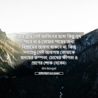 Picture 05 - দ্বিতীয় বিৱৰণ 28:65 BENIRV - আর তুমি সেই - Bible Verse Picture