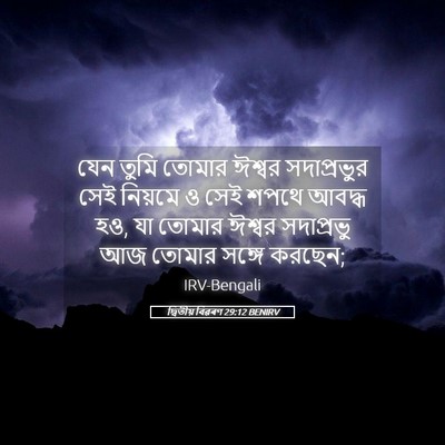 Picture 05 - দ্বিতীয় বিৱৰণ 29:12 BENIRV - যেন তুমি তোমার - Bible Verse Picture