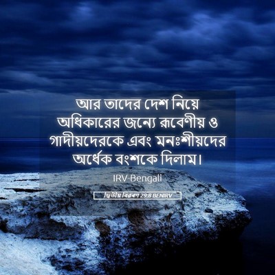 Picture 05 - দ্বিতীয় বিৱৰণ 29:8 BENIRV - আর তাদের দেশ নিয়ে - Bible Verse Picture