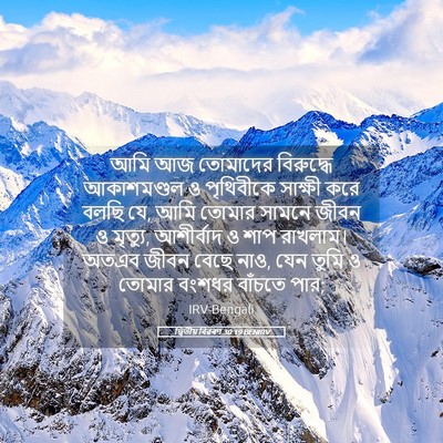 Picture 05 - দ্বিতীয় বিৱৰণ 30:19 BENIRV - আমি আজ তোমাদের - Bible Verse Picture